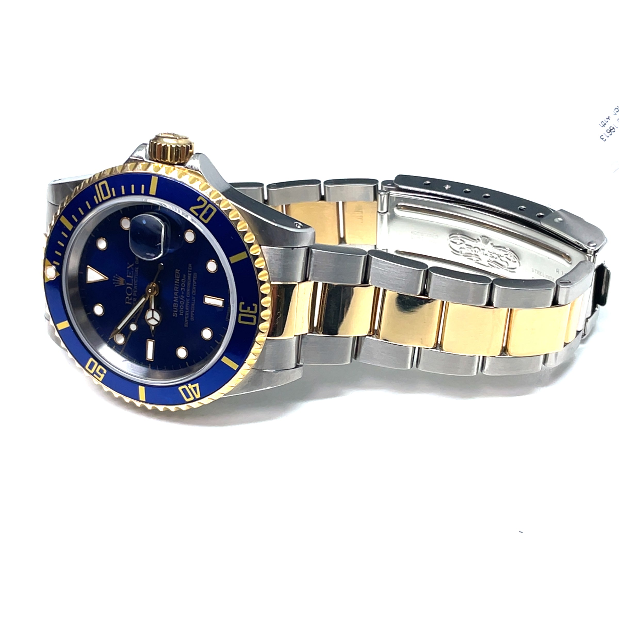 Pre-owned Rolex Oyster Perpetual Submariner Blue Dial Date16613 Mens Watch img9