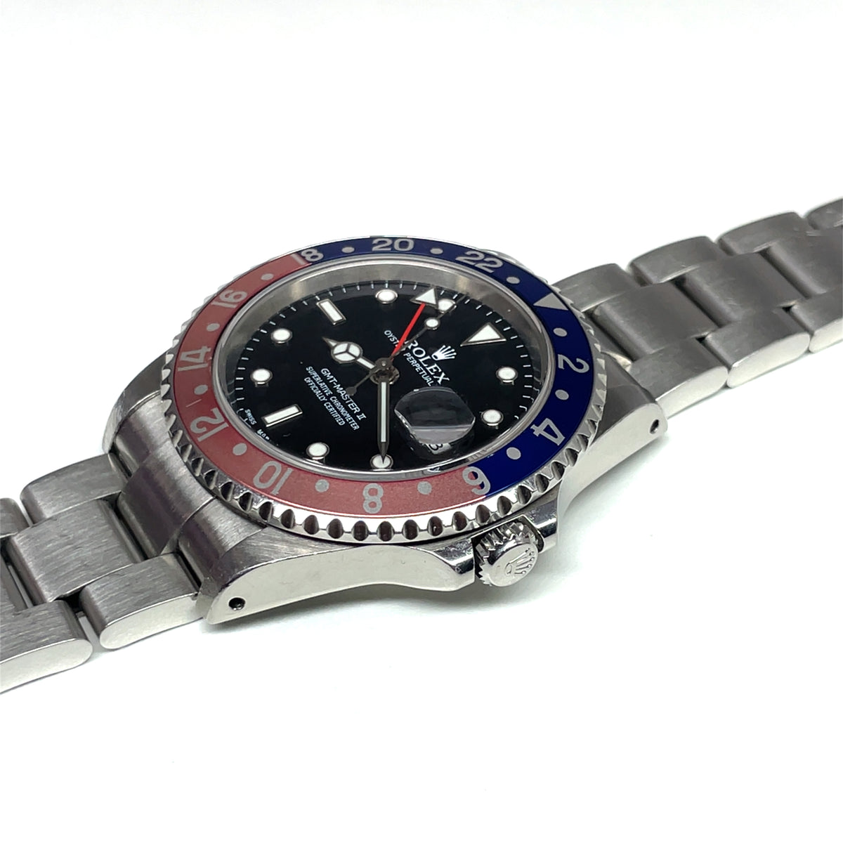 Pre-owned Rolex Pepsi GMT Master II Automatic 40mm Watch Black Dial, Red/Blue 16710 Yr.2000 Image 1