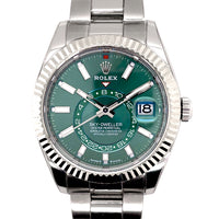 Pre-owned Rolex Sky-Dweller Oyster 42 mm Oystersteel Mint Green img1