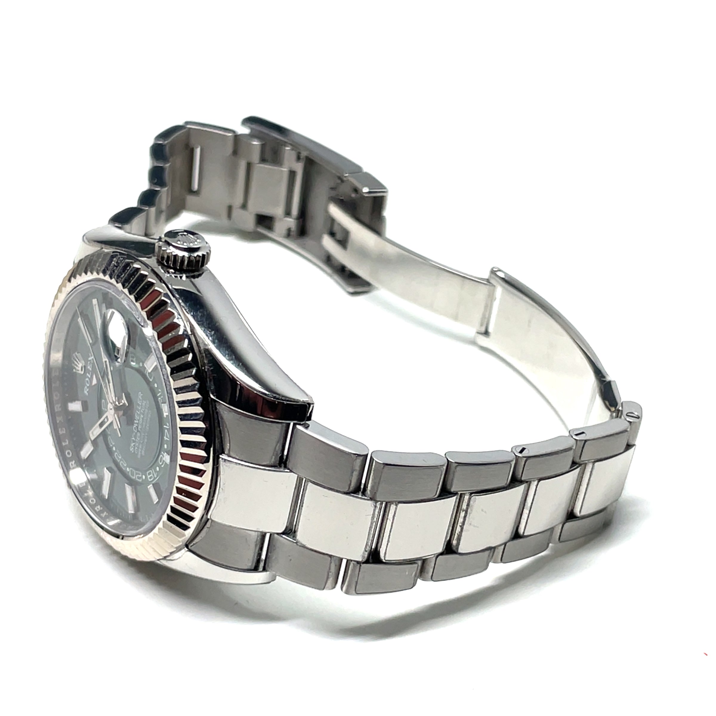 Pre-owned Rolex Sky-Dweller Oyster 42 mm Oystersteel Mint Green img3