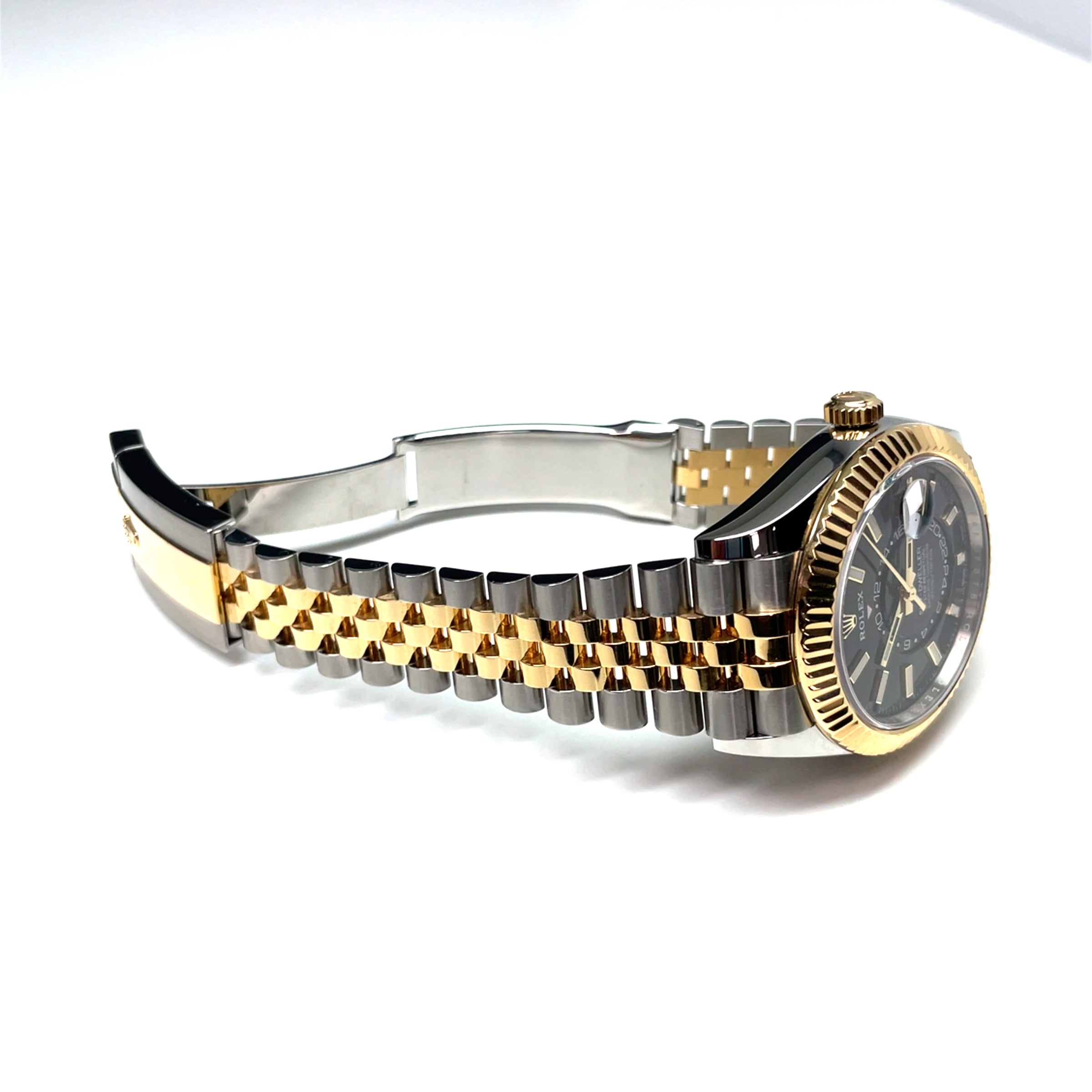 Pre-owned Rolex Sky Dweller 18K Steel Black Dial Jubilee Bracelet img10