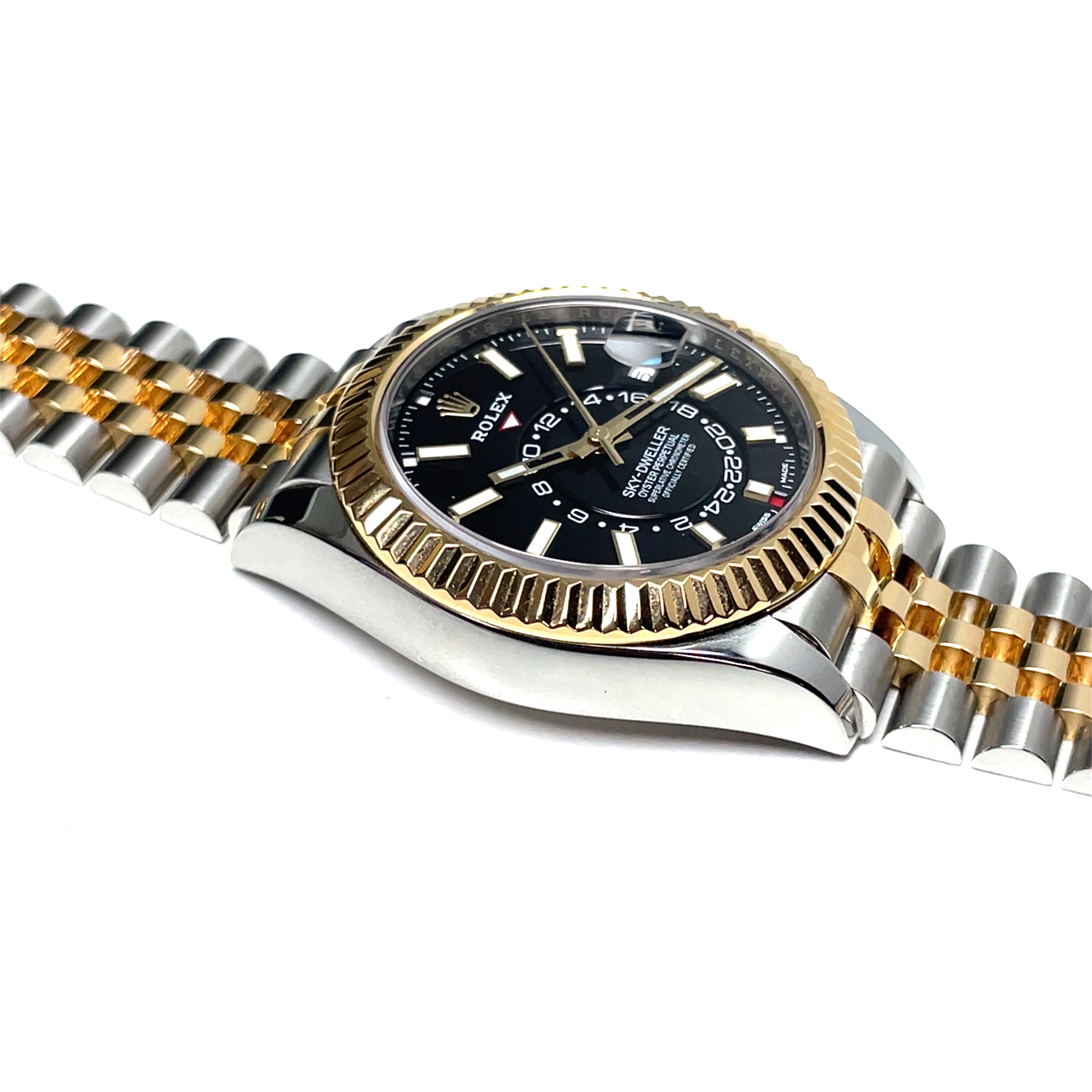 Pre-owned Rolex Sky Dweller 18K Steel Black Dial Jubilee Bracelet img3