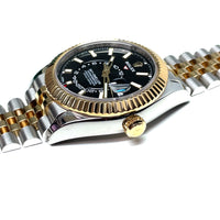 Pre-owned Rolex Sky Dweller 18K Steel Black Dial Jubilee Bracelet img4
