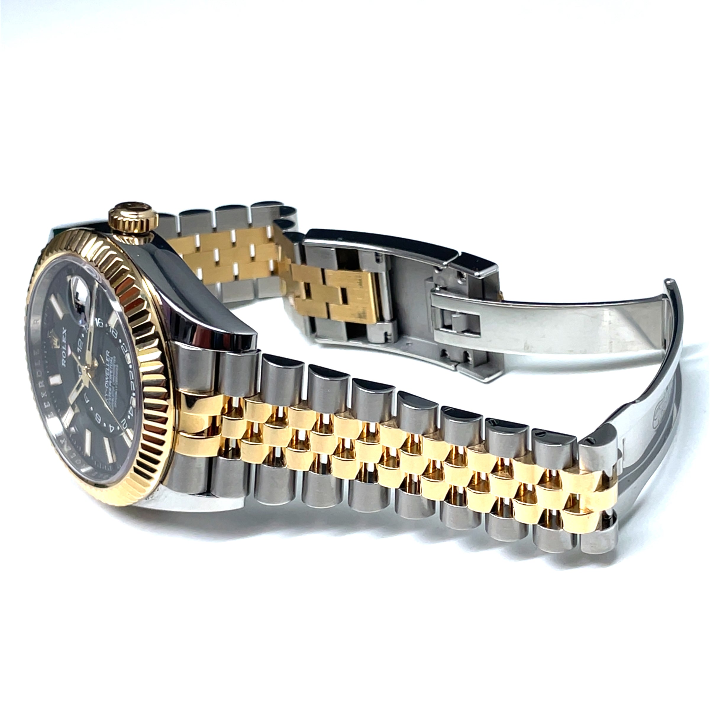 Pre-owned Rolex Sky Dweller 18K Steel Black Dial Jubilee Bracelet img7