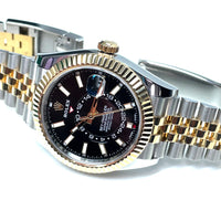Pre-owned Rolex Sky Dweller 18K Steel Black Dial Jubilee Bracelet img8