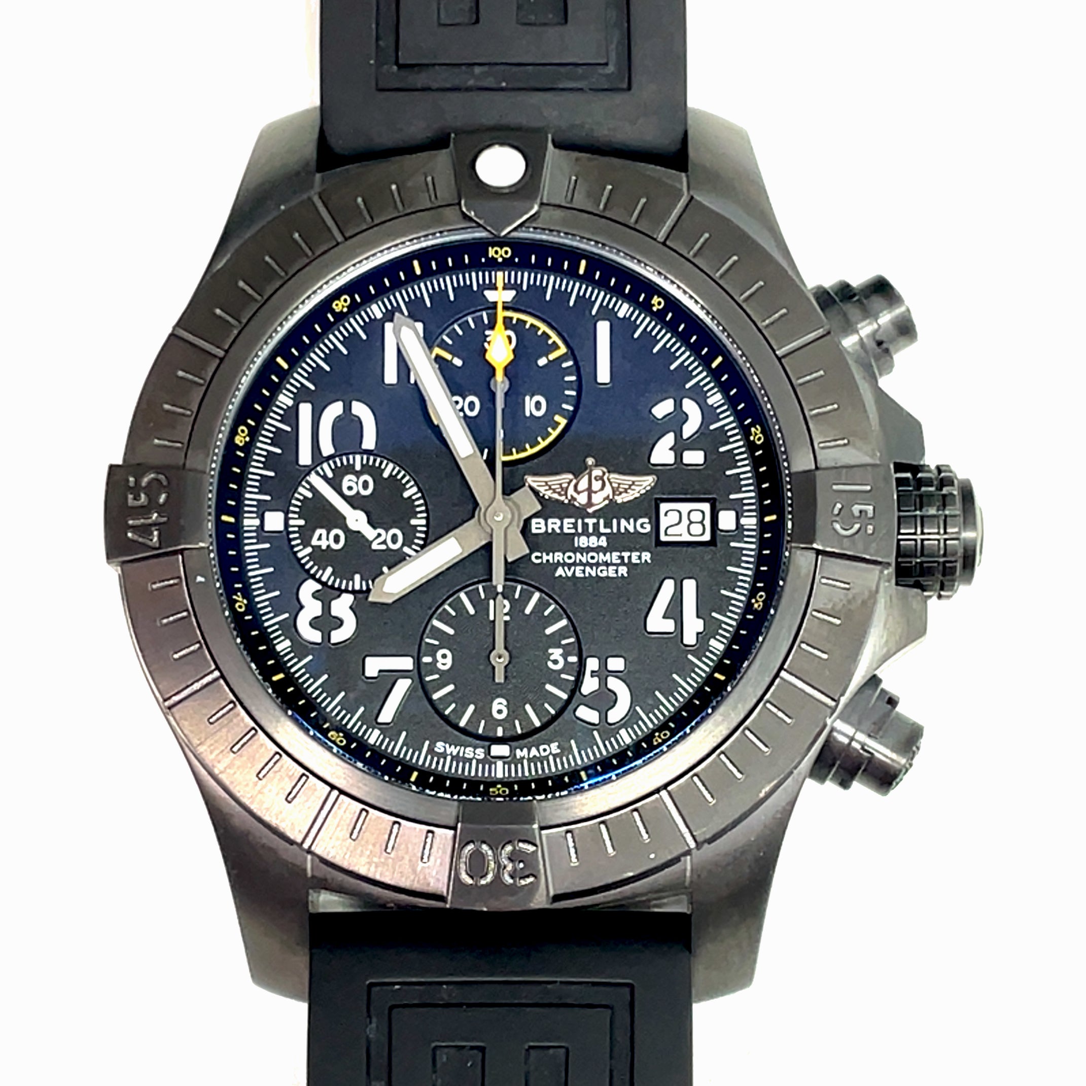 Pre Owned Breitling Avenger Chronograph 45 Night Mission Watch img1