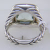 Pre-owned David Yurman Albion Prasiolite 11MM Ring with Diamonds, Split Shank