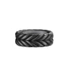 David Yurman Gents Chevron Band Ring in Black Titanium, 9mm