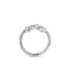 DY Petite Buckle Ring in Sterling Silver and Diamonds, 2mm