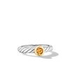 DY Petite Cable Ring in Sterling Silver with 14K Yellow Gold, 2.8mm