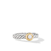 DY Petite Cable Ring in Sterling Silver with 14K Yellow Gold, 2.8mm