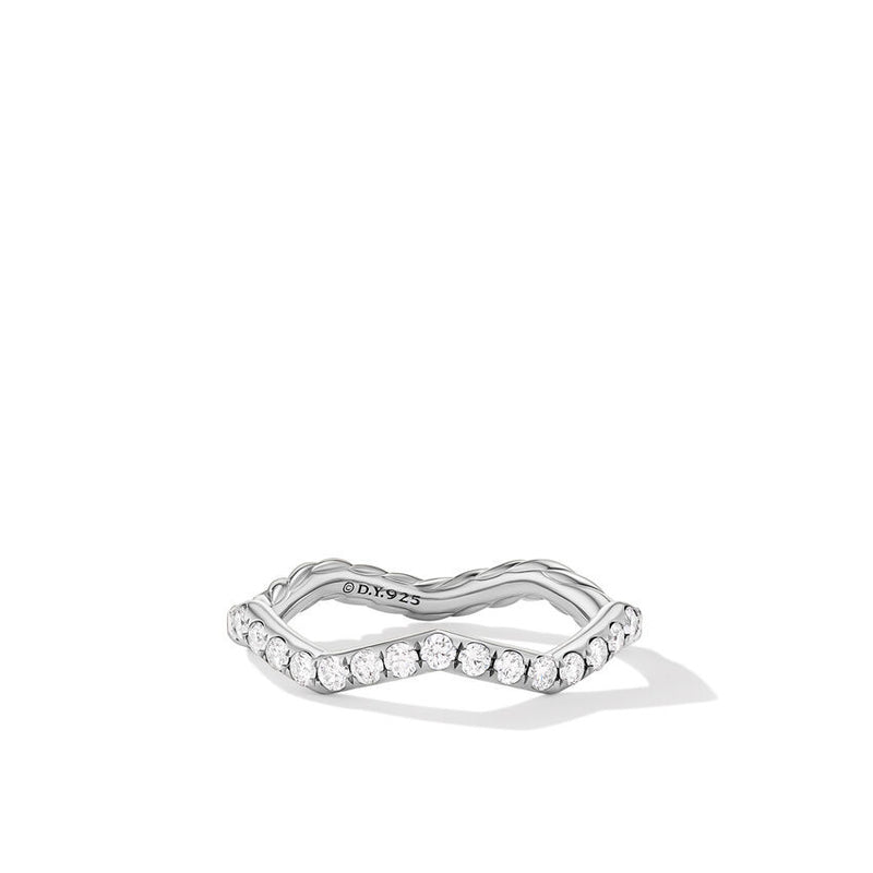 Zig Zag Stax™ Ring in Sterling Silver with Diamonds, 2mm