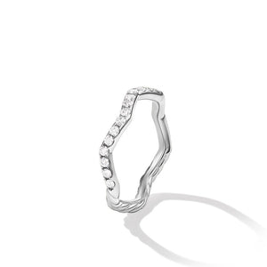 Zig Zag Stax™ Ring in Sterling Silver with Diamonds, 2mm