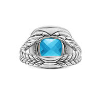 David Yurman Albion® Ring in Sterling Silver with Blue Topaz and Diamonds, 11mm - NAGI