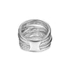 DY Crossover Five Row Ring in Sterling Silver with Diamonds, 17.5mm