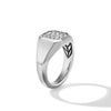 DY Streamline Signet Ring in Sterling Silver with Diamonds, 14mm