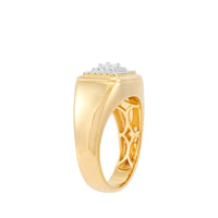 14K Yellow Gold Gents Diamond Signet Ring - NAGI