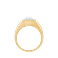 14K Yellow Gold Gents Diamond Signet Ring - NAGI