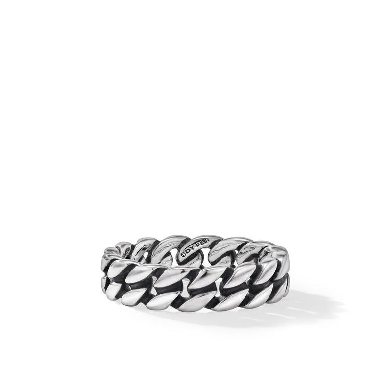 David Yurman Gents Curb Chain Band Ring in Sterling Silver, 6mm