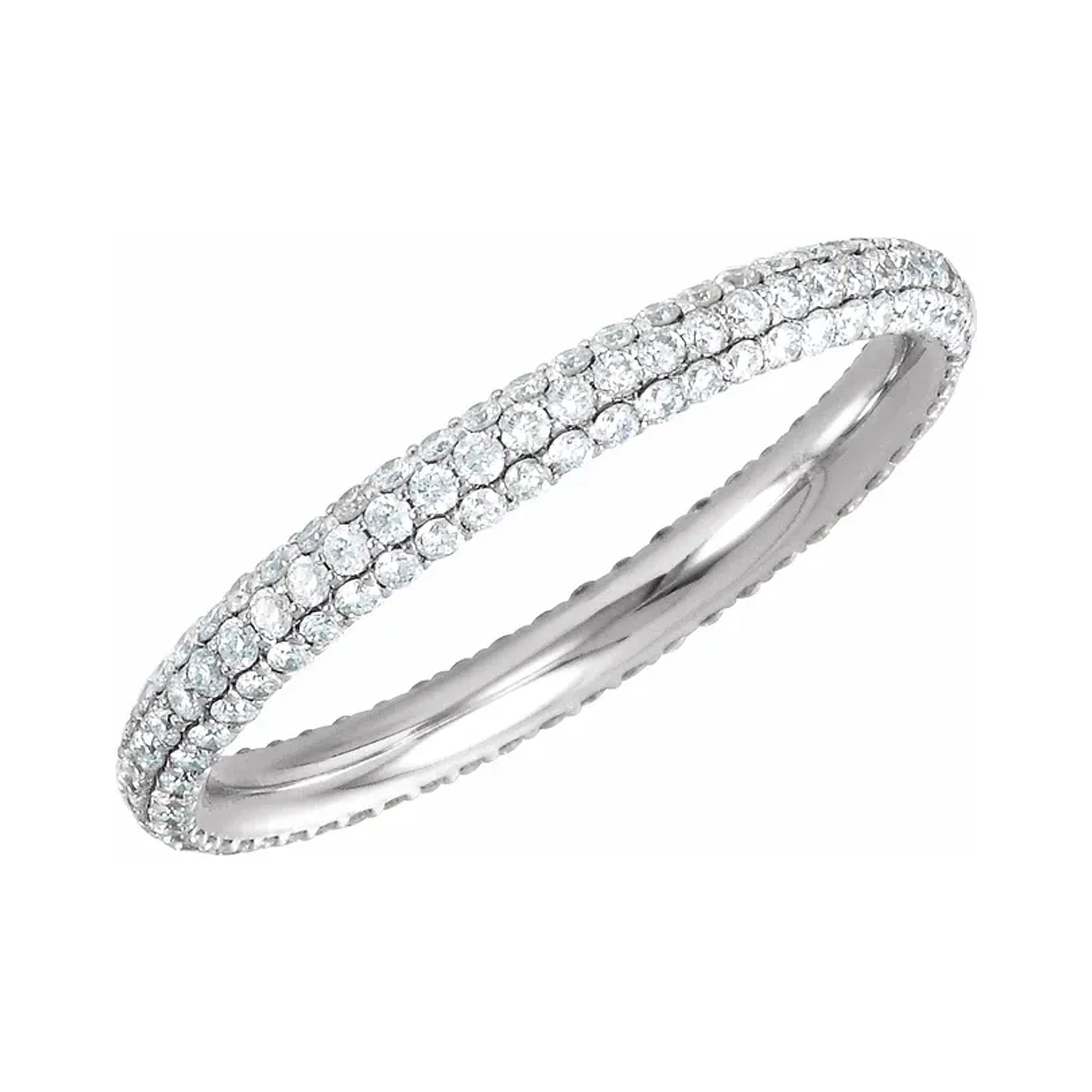 18K White Gold Pave Diamond Eternity Band