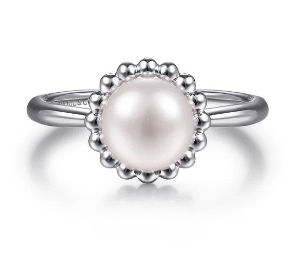 Gabriel & Co Sterling Silver Bujukan Pearl Ring