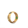 Page Sargisson 18K Yellow Gold Five Sapphire Ring in Rainbow with Tsavorite