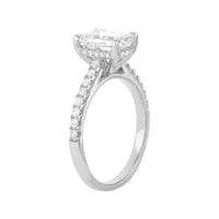 14K White Gold Lab-Grown Diamond Emerald Cut Engagement Ring