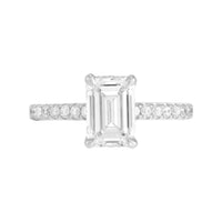 14K White Gold Lab-Grown Diamond Emerald Cut Engagement Ring