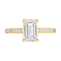 14K Yellow Gold Lab-Grown Diamond Emerald Cut Engagement Ring - NAGI