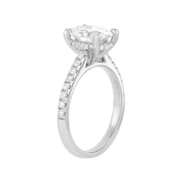 14K White Gold Lab-Grown Diamond Oval Hidden Halo Engagement Ring