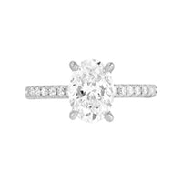14K White Gold Lab-Grown Diamond Oval Hidden Halo Engagement Ring