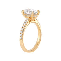 14K Yellow Gold Lab-Grown Diamond Oval Hidden Halo Engagement Ring