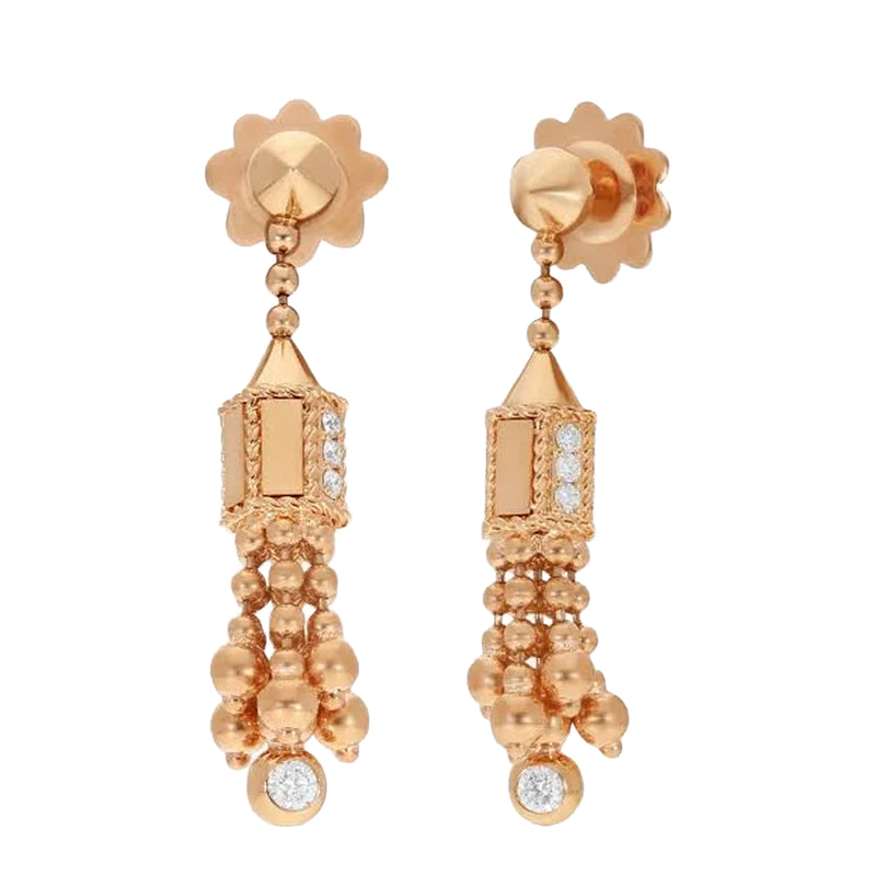 Roberto Coin 18K Rose Gold Art Deco Tassel Diamond Earrings