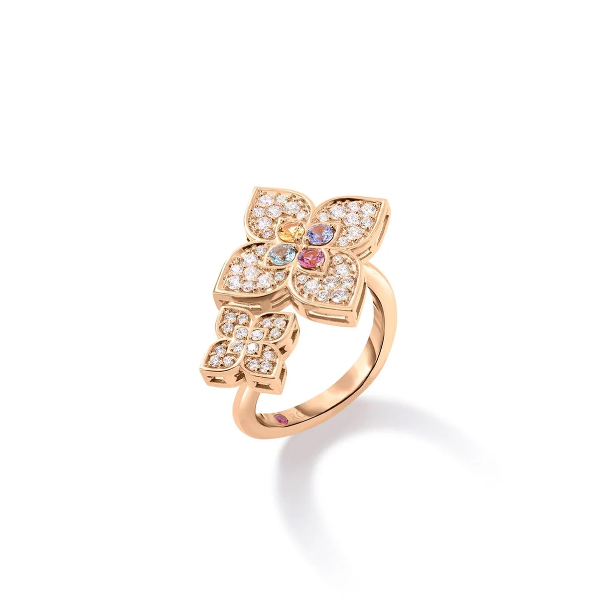 Roberto Coin 18K Rose Gold Double Flower Ring Image 1