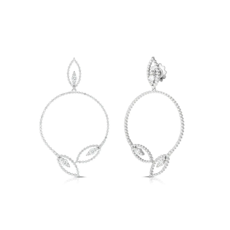 Roberto Coin 18K White Gold Byzantine Barocco Diamond Earrings