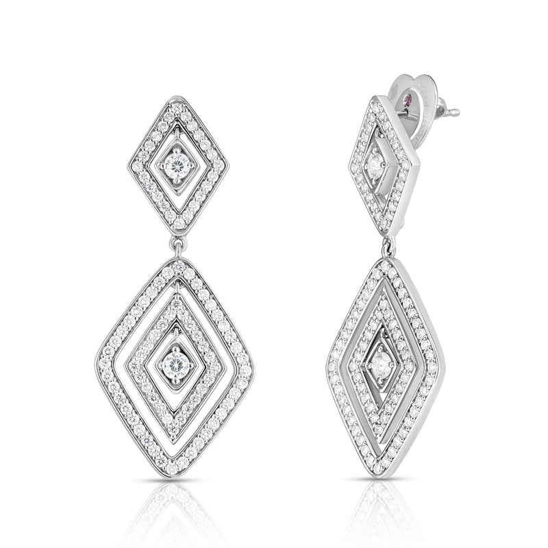 Roberto Coin 18K White Gold Diamante Diamond Earrings