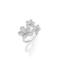 Roberto Coin 18K White Gold Diamond Multi Flower Ring Image 1