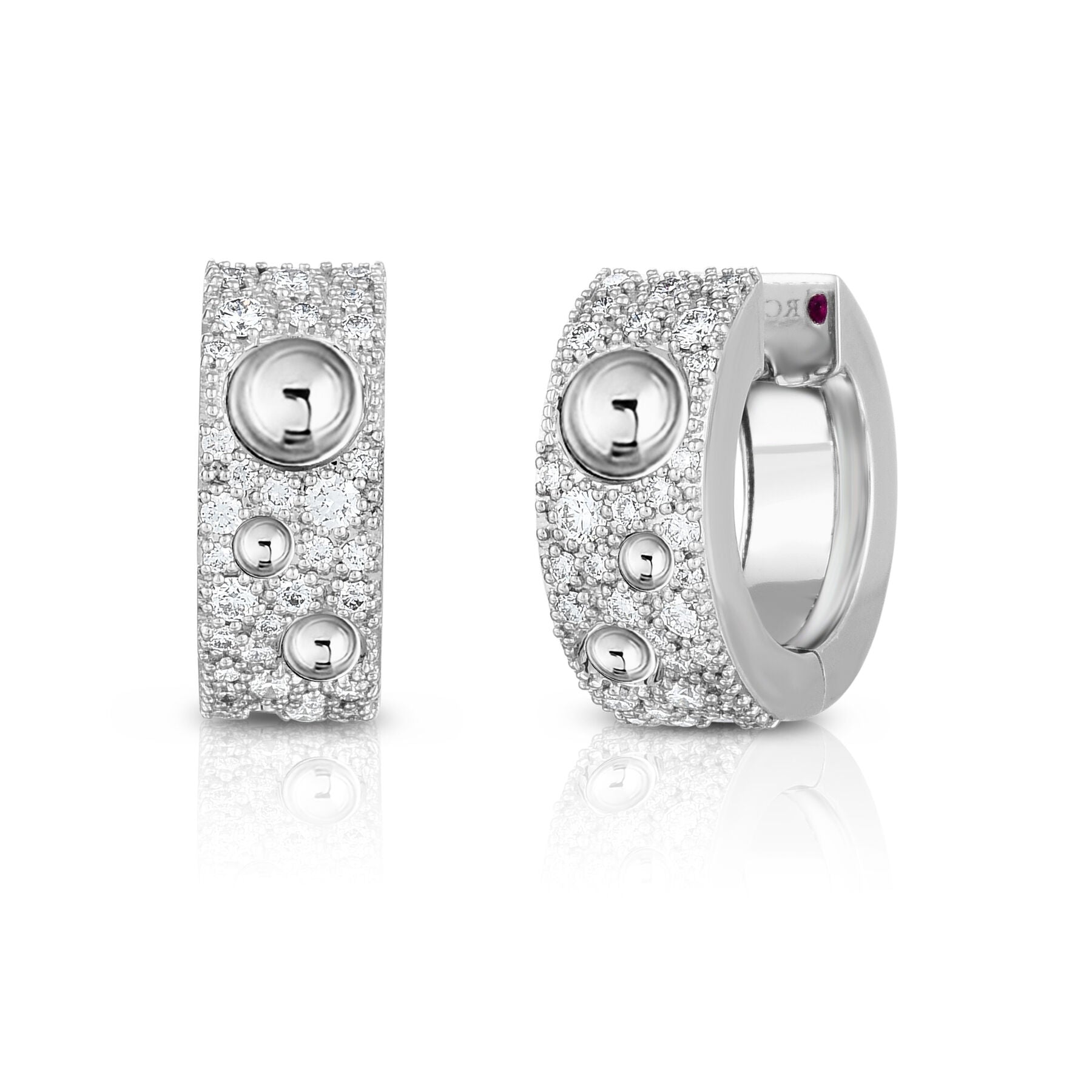 Roberto Coin 18K White Gold Pois Moi Luna Diamond Huggie Earrings- 0.55 carats