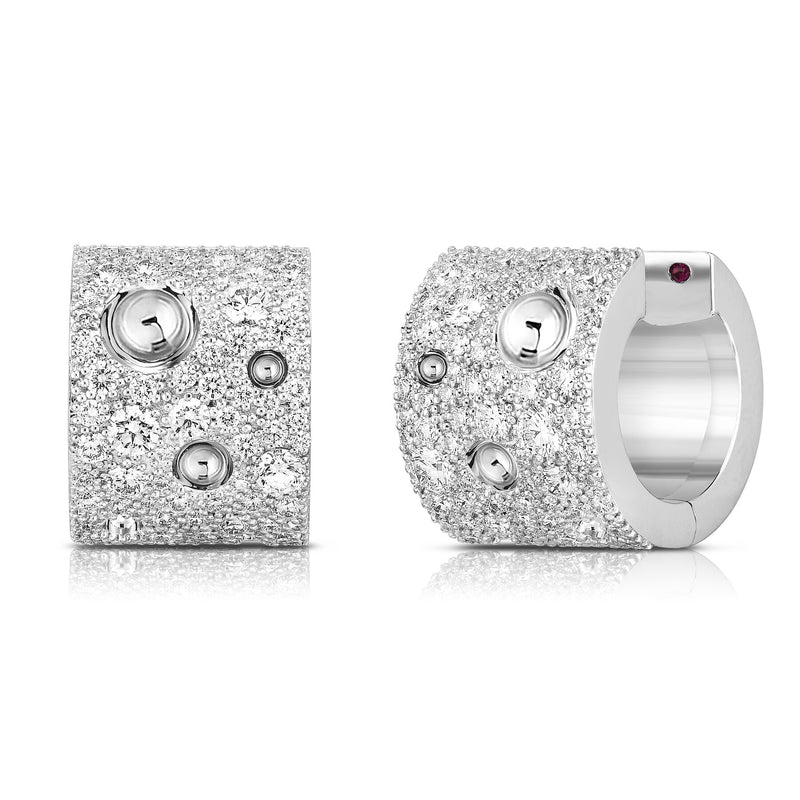Roberto Coin 18K White Gold Pois Moi Luna Diamond Huggie Earrings - 1.74 carats