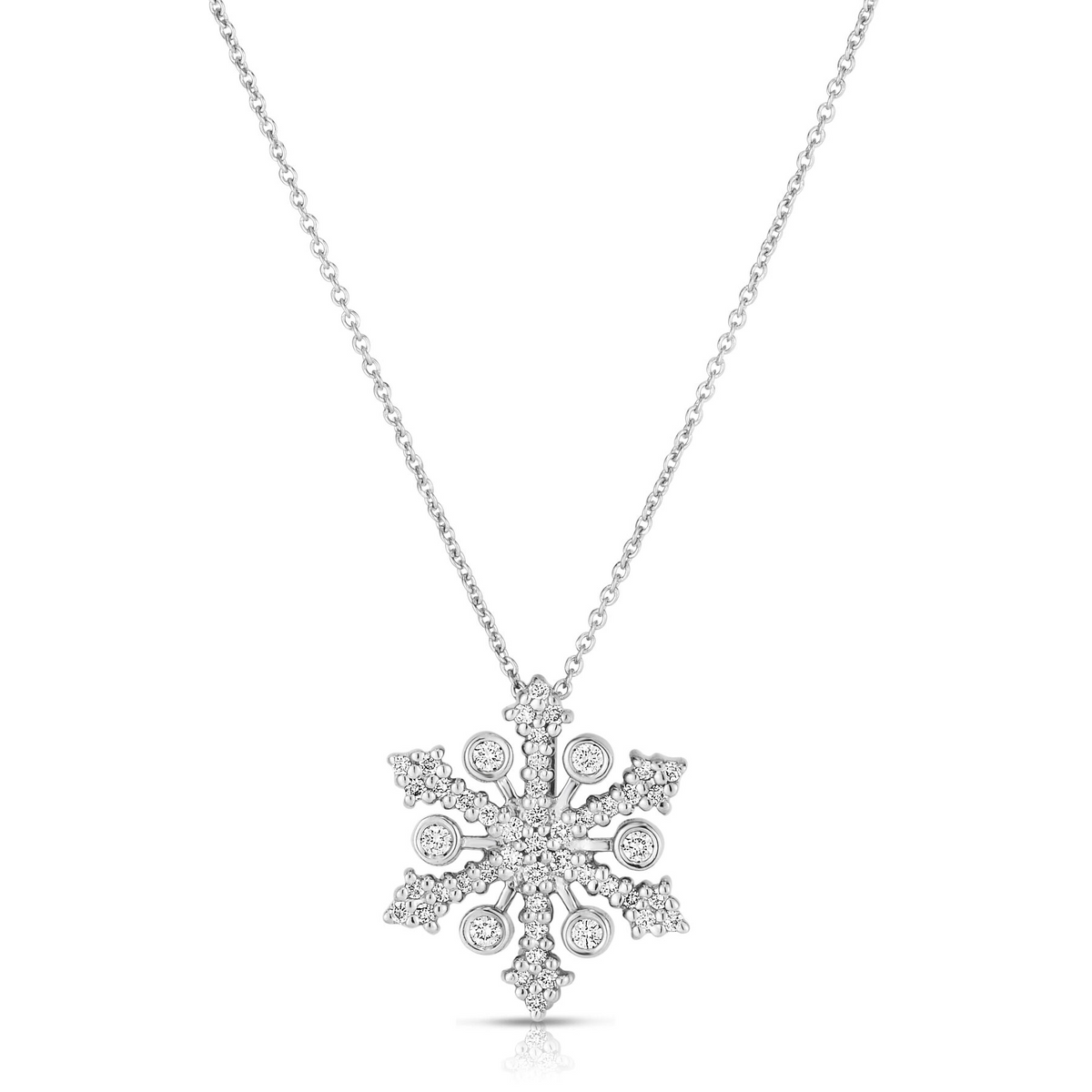 Roberto Coin 18K White Gold Tiny Trasures Snowflake Necklace
