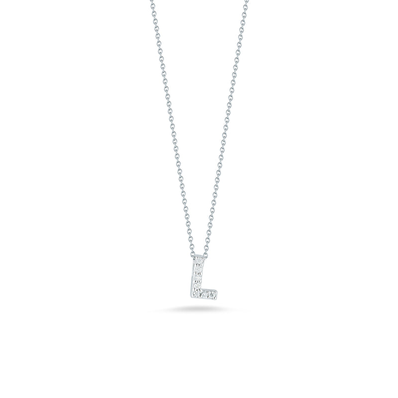 Roberto Coin 18K White Gold Tiny Treasures Diamond L Necklace
