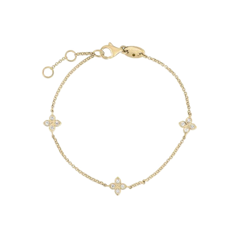 Roberto Coin 18K Yellow Gold 3 Station Diamond Bracelet