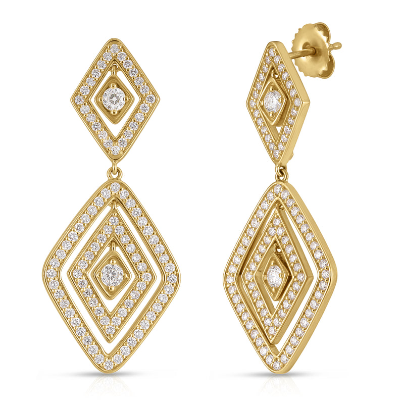 Roberto Coin 18K Yellow Gold Diamante Diamond Earrings