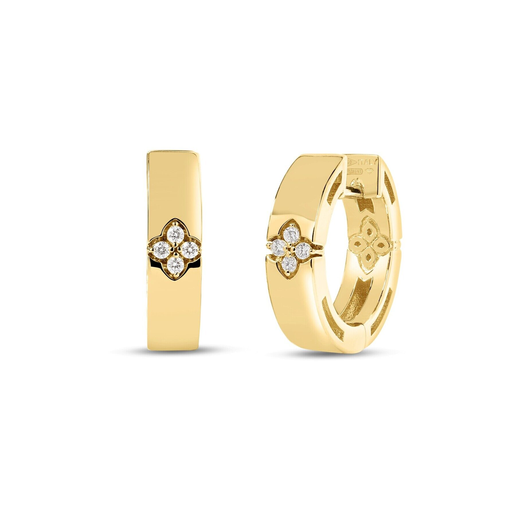 Roberto Coin 18K Yellow Gold Love In Verona Diamond Hoop Earrings