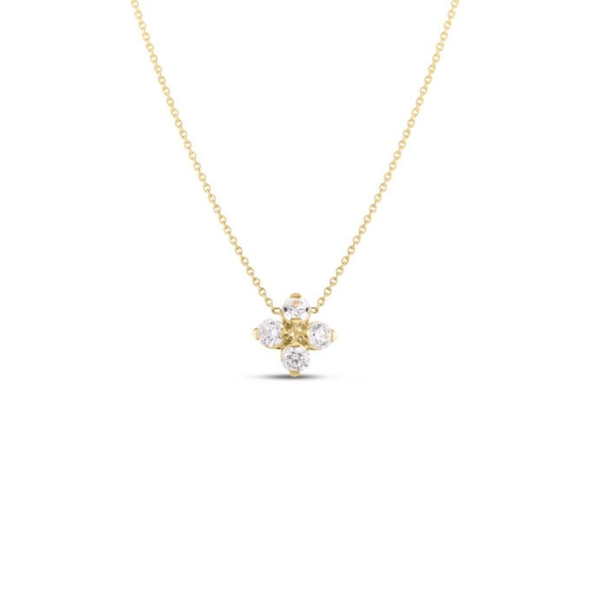Roberto Coin 18K Yellow Gold Love in Verona Flower Necklace