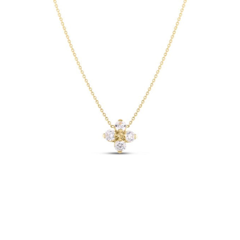 Roberto Coin 18K Yellow Gold Love in Verona Flower Necklace