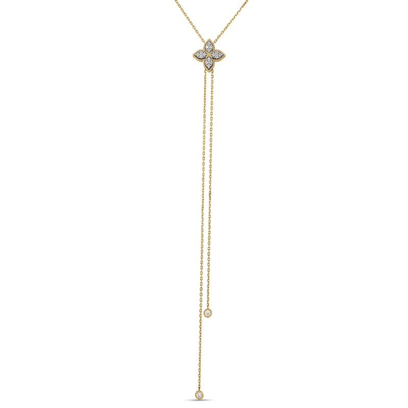Roberto Coin 18K Yellow Gold Princess Flower Diamond Lariat Necklace