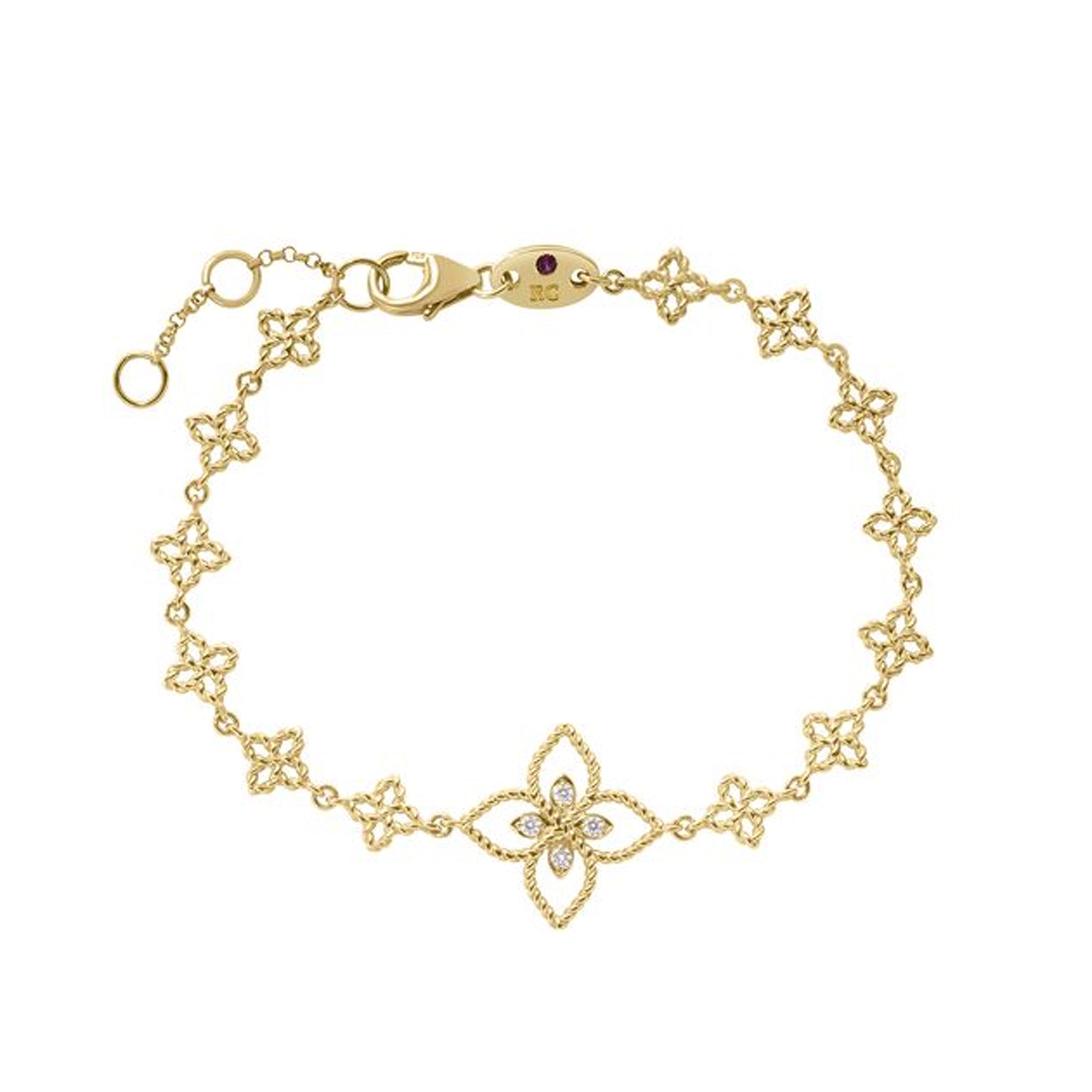 Roberto Coin 18K Yellow Gold Principessa Flower Bracelet