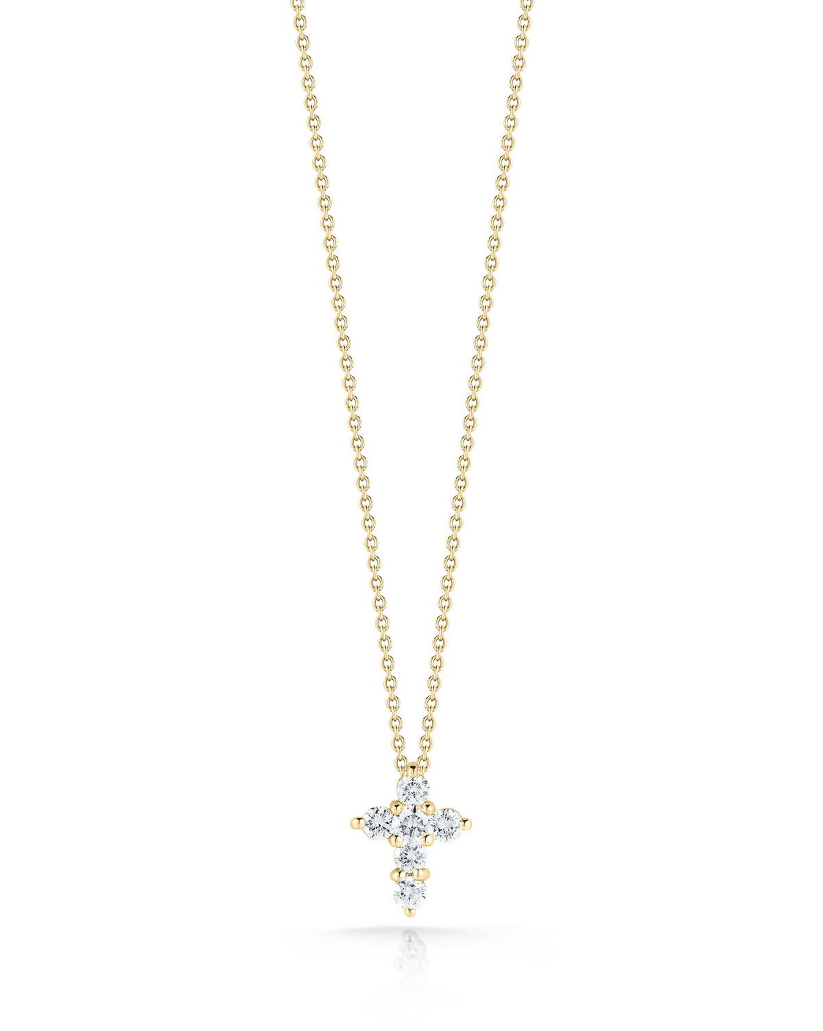 Roberto Coin 18K Yellow Gold Tiny Diamond Cross Necklace