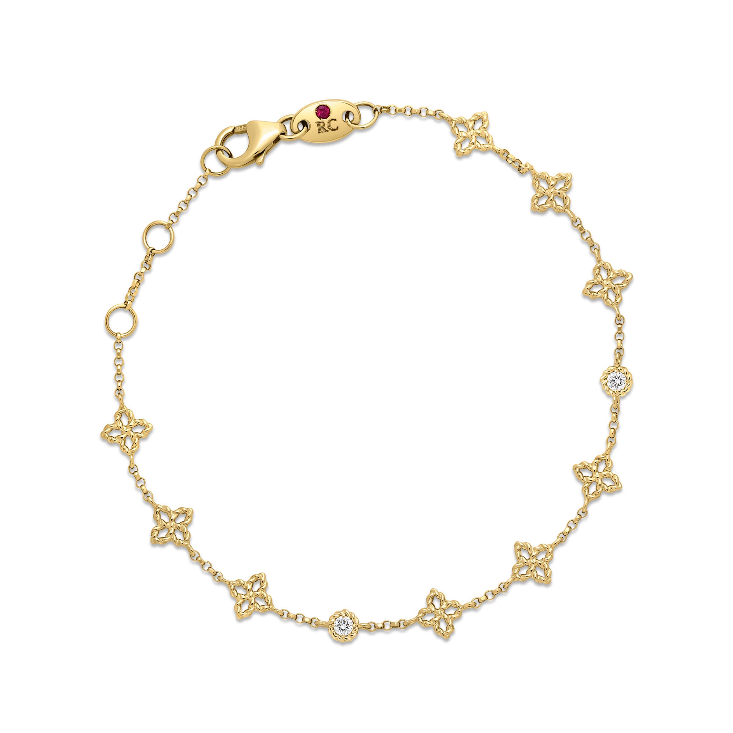 Roberto Coin 18K Yellow Gold Tiny Princess Diamond Bracelet